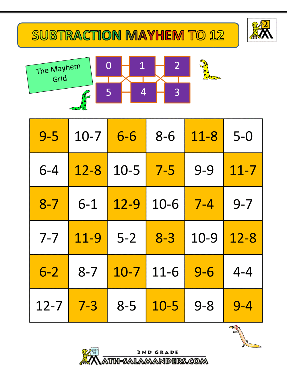 Subtraction Games For Kids