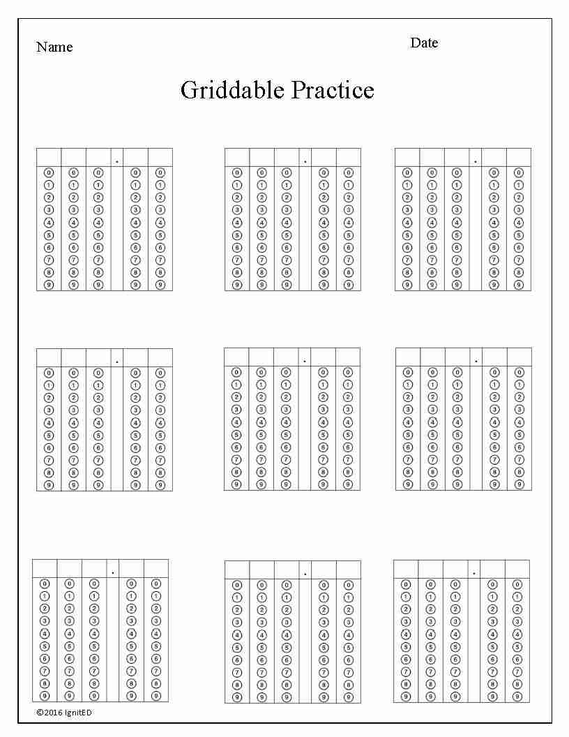 Test Preparation Griddable Practice IgnitED