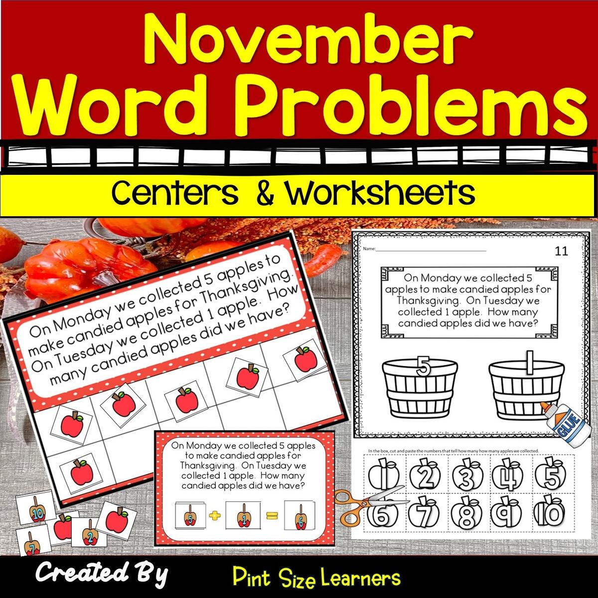Thanksgiving Addition Word Problems Centers Worksheets K 1 Made By Teachers Thanksgiving Addition Word Problems Centers Worksheets K 1 Made By Teachers