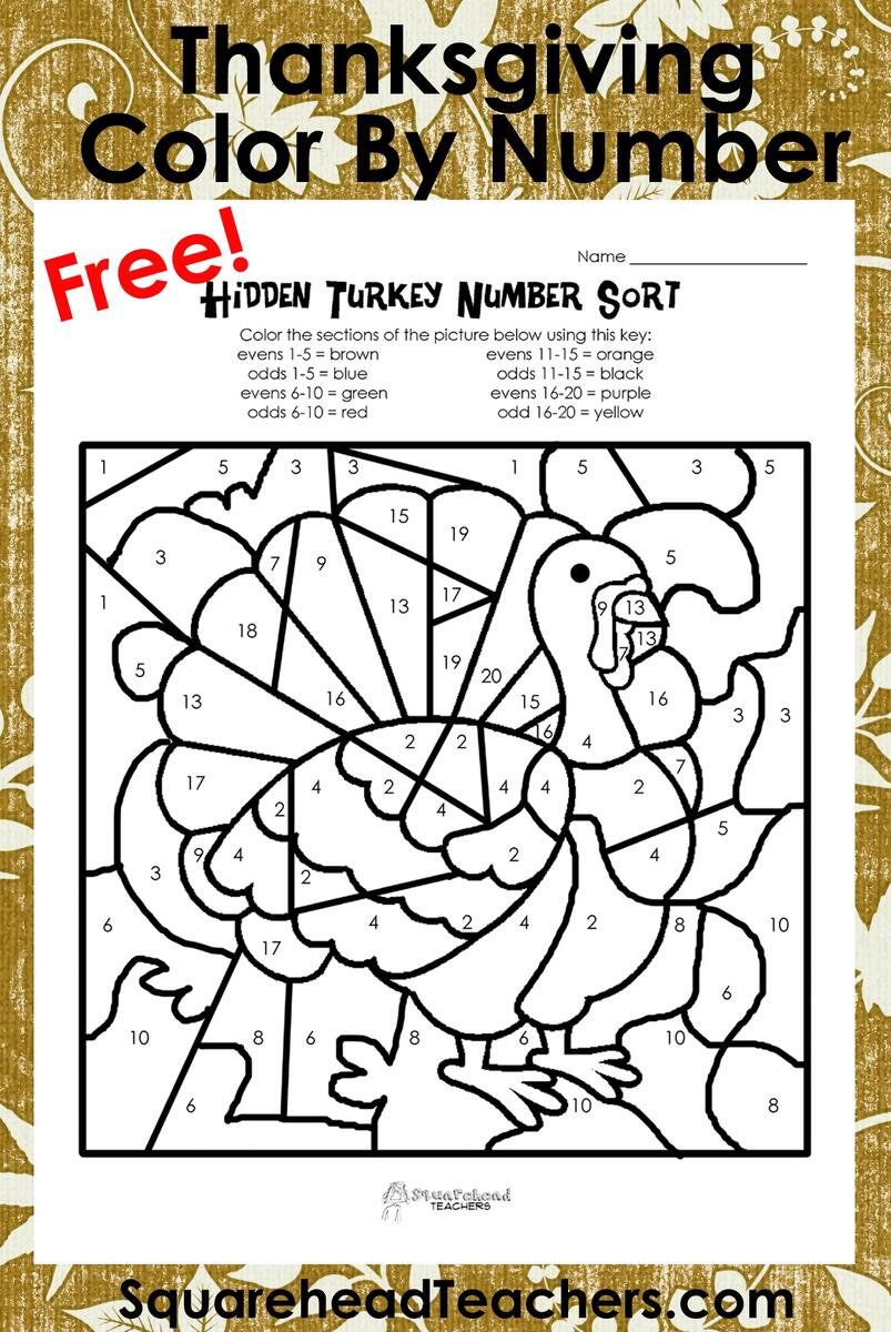 Thanksgiving Color By Number Odd Evens Sort Squarehead Teachers Thanksgiving Color By Number Odd Evens Sort Squarehead Teachers