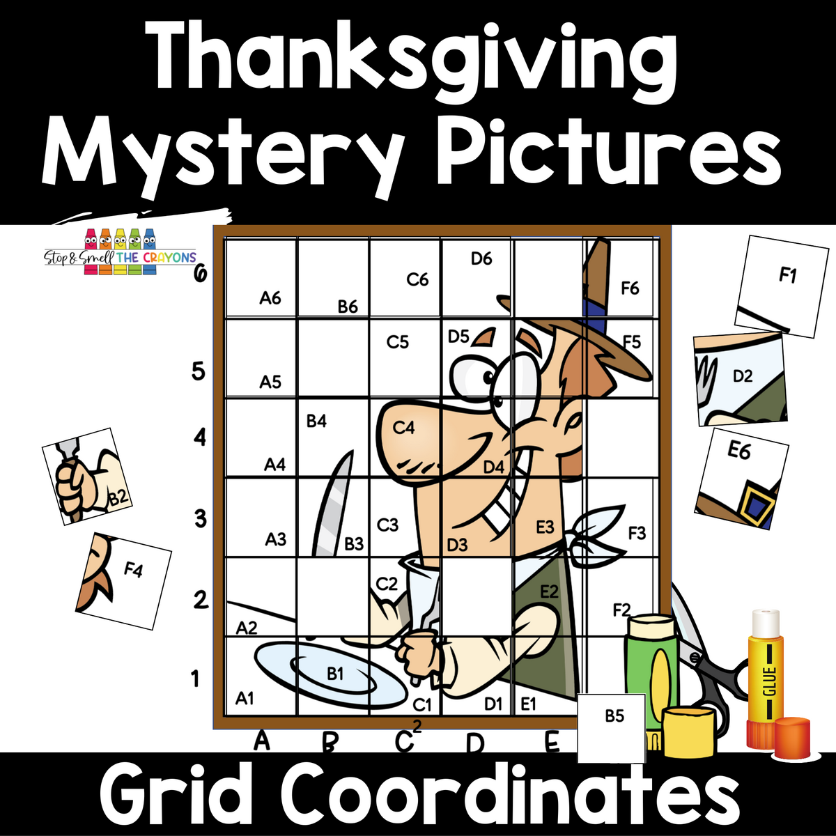 Thanksgiving Mystery Picture Math Craft Stop And Smell The Crayons
