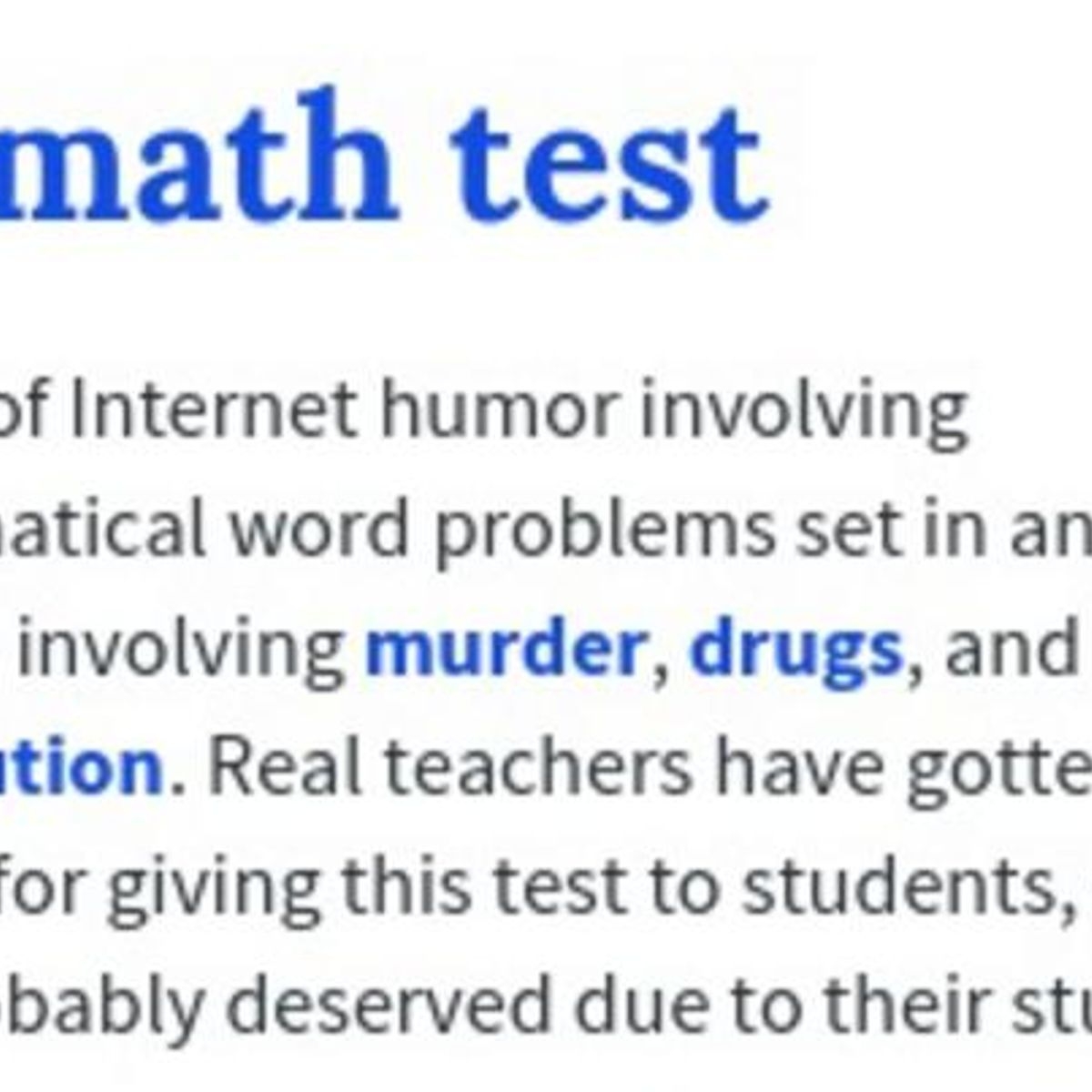 The L A Math Test Snopes