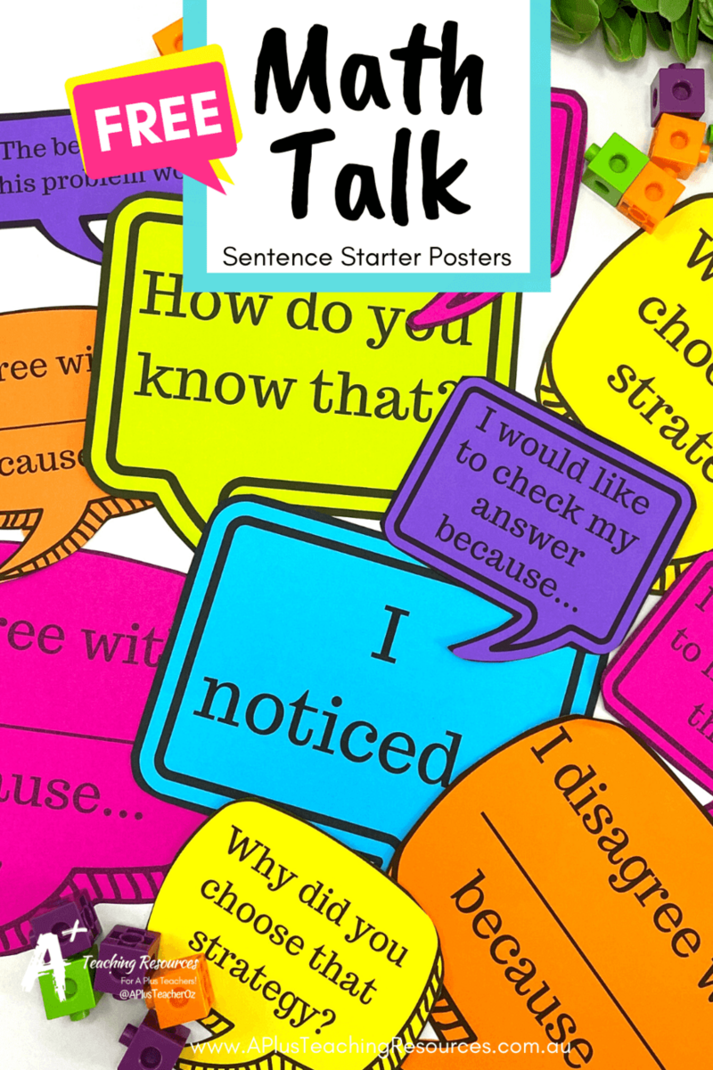 Thinking Talking About Math FREE Printables A Teachng Resources
