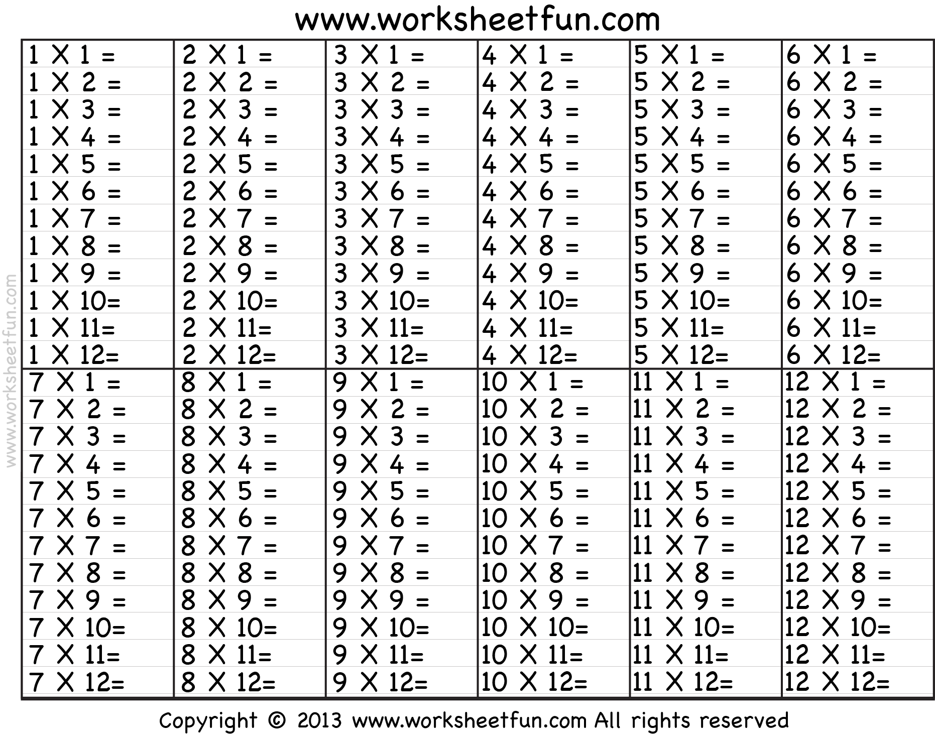 Printable Mixed Multiplying Daily Practice Worksheets With Answer Key Mixed Times Tables Numbers 1 12 Etsy