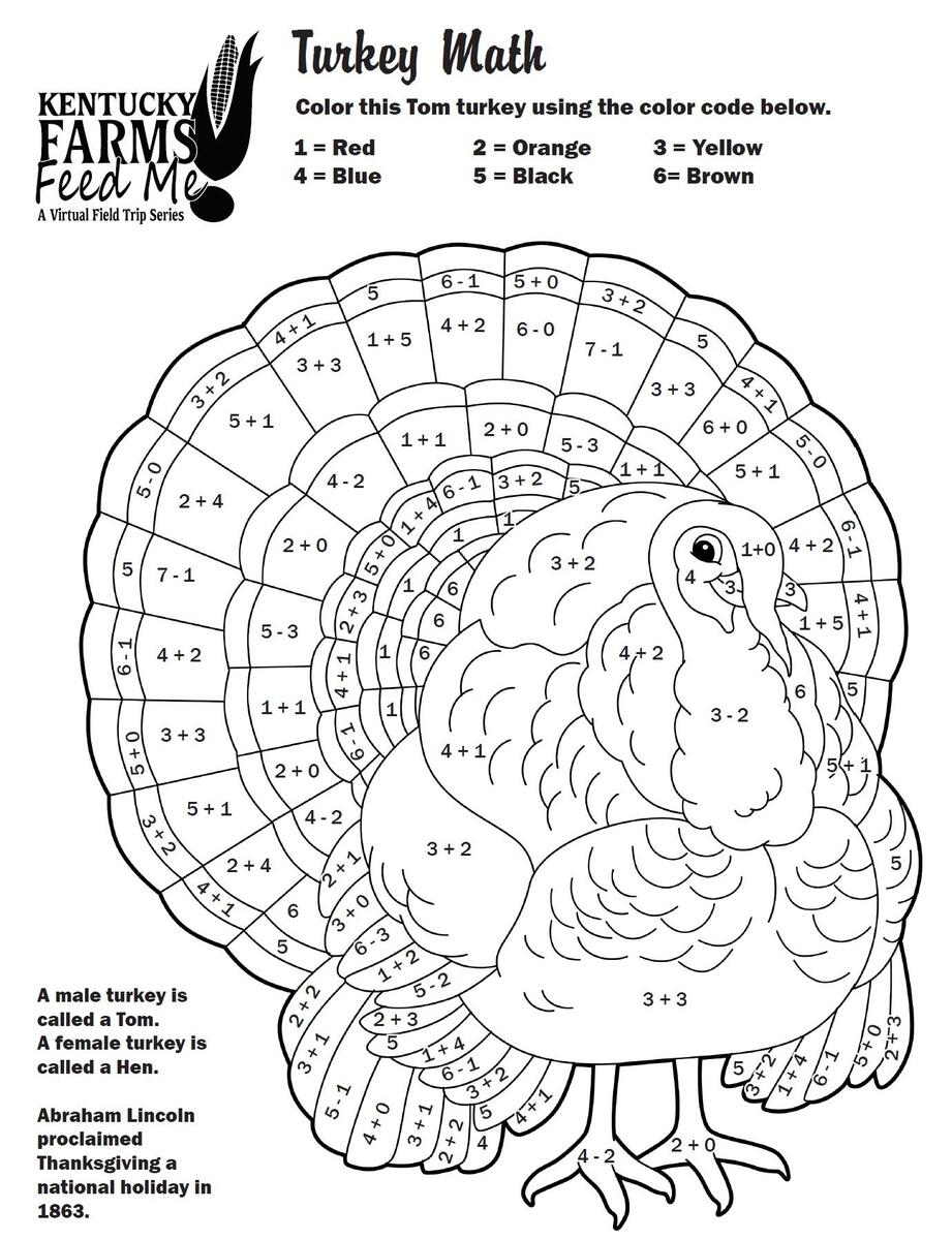 Turkey Color By Number Worksheets TeachKyAg Turkey Color By Number Worksheets TeachKyAg