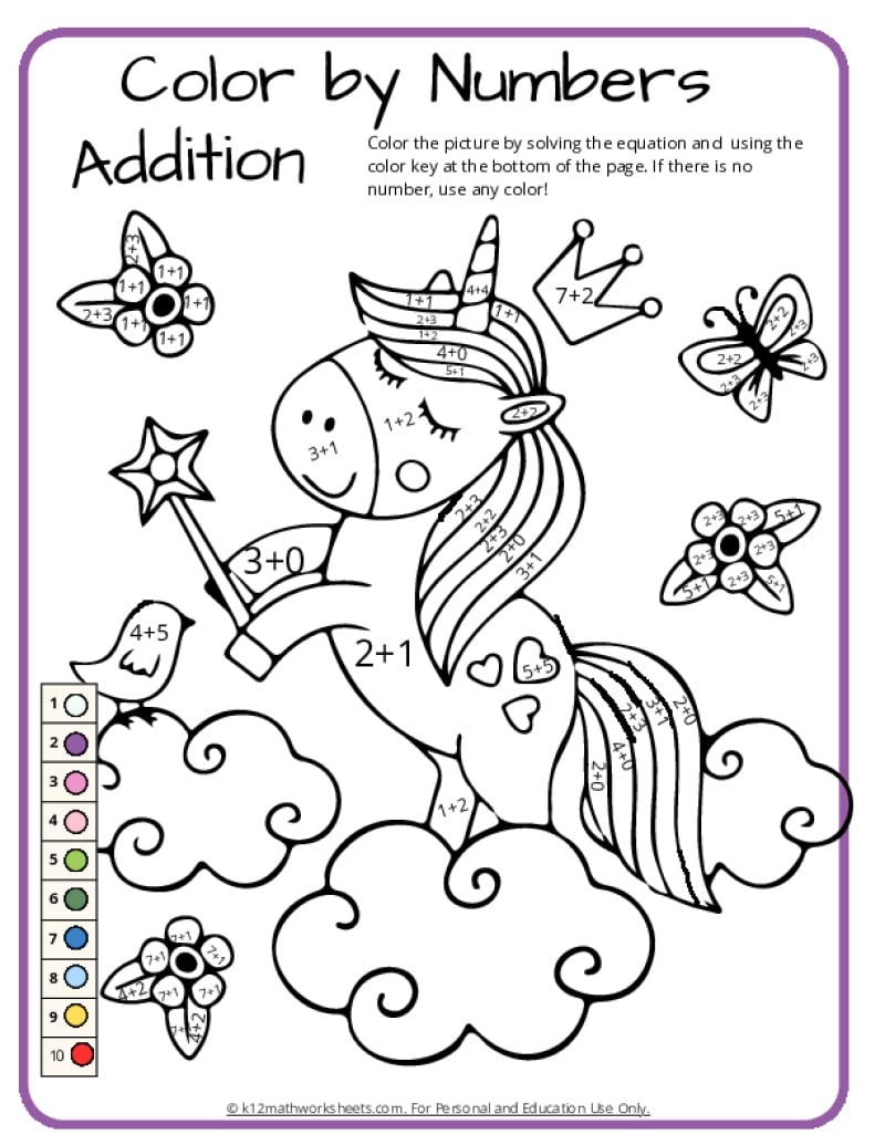 Unicorn Coloring Pages By Numbers For Kids By EducationFirst TPT
