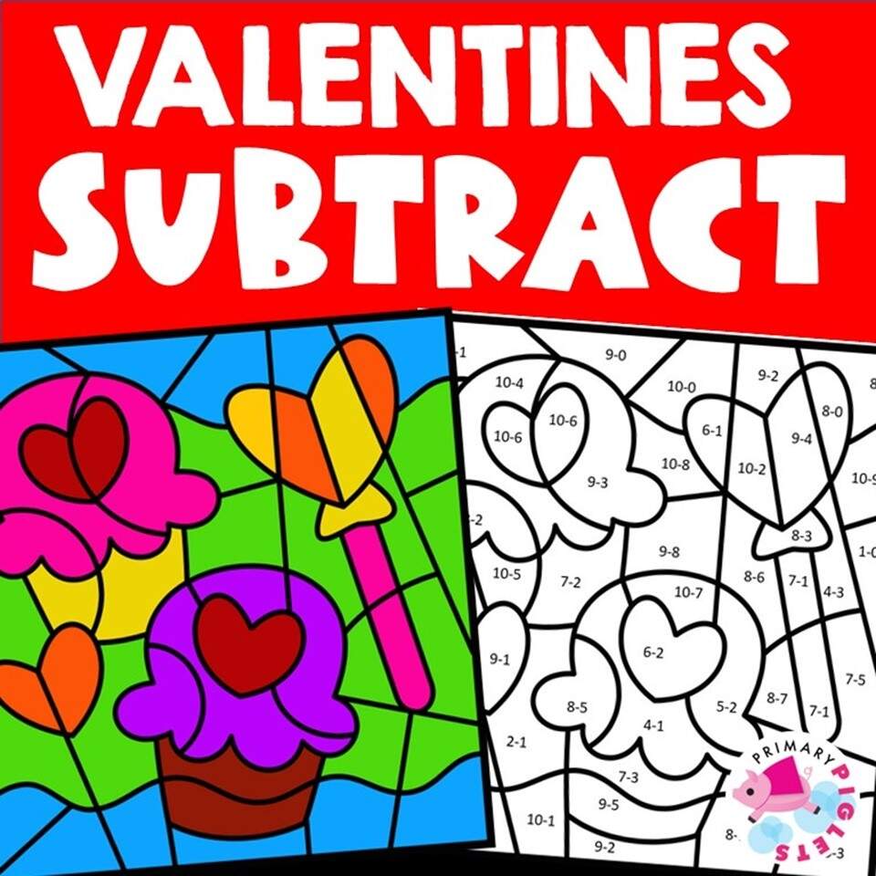 VALENTINE S DAY MATH VALENTINE S DAY COLOR BY CODE VALENTINE S DAY COLOR BY NUMBER SUBTRACTION FACTS Classful