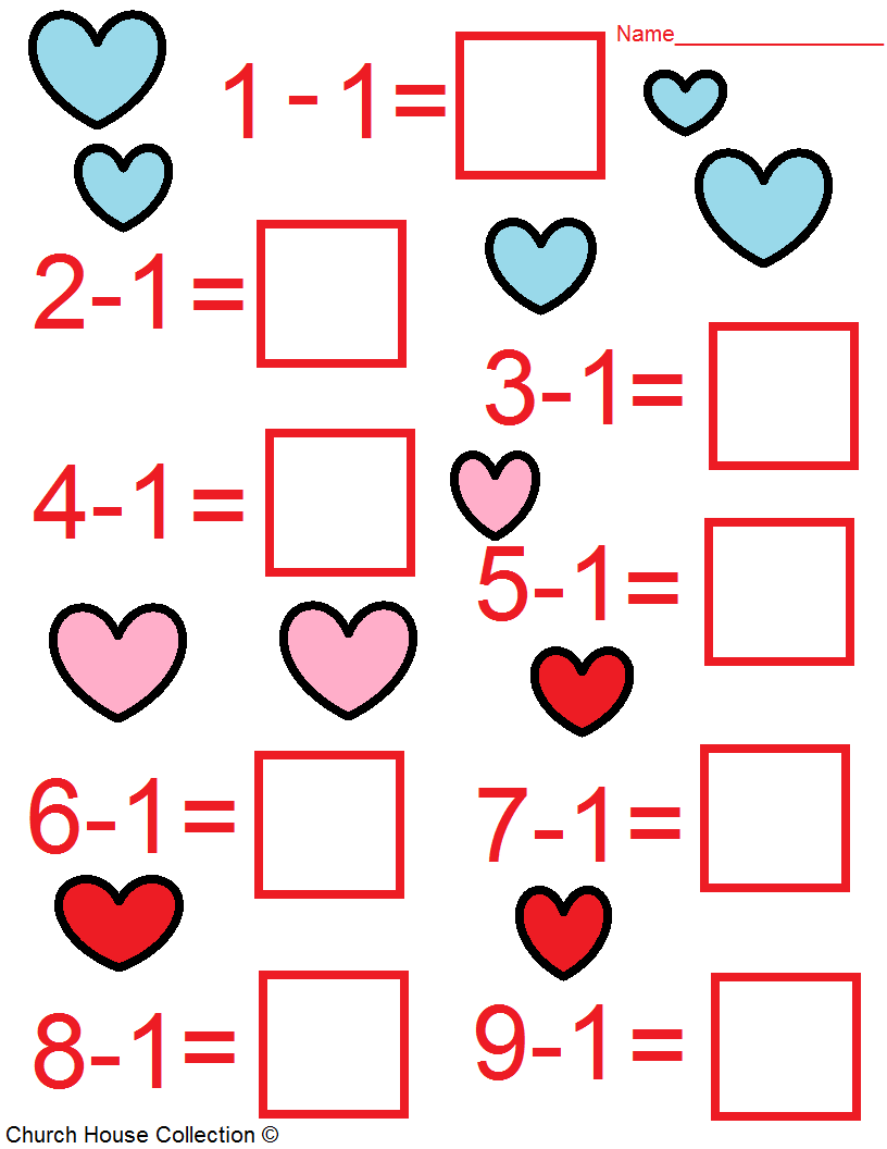 Valentine s Day Math Worksheets For Kids