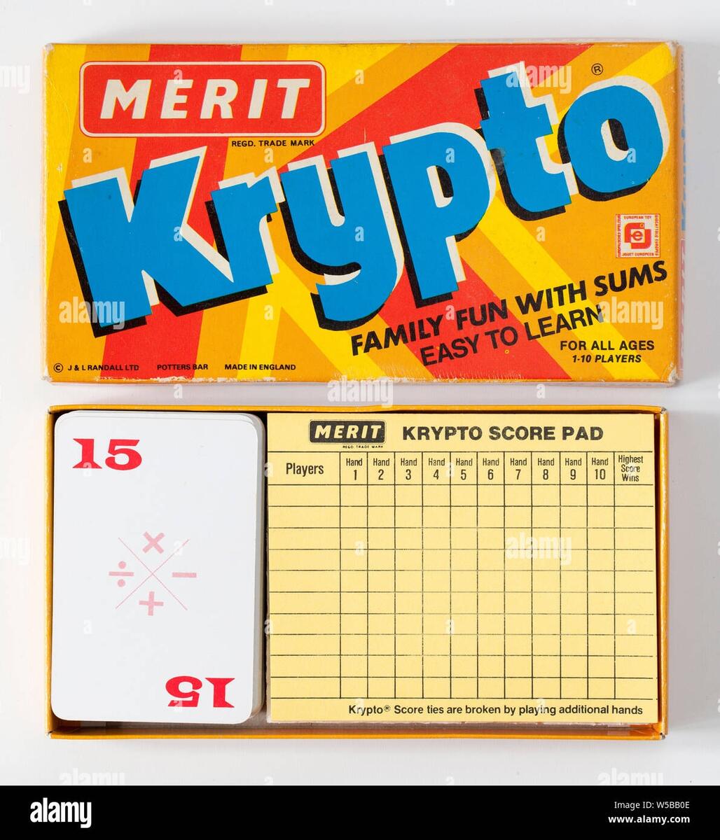 Vintage KRYPTO Sums Card Game Made By Merit Stock Photo Alamy Krypto Jeu D Arithm Tique Original Jeu De Cartes De Multiplication Division Addition Soustraction Amazon Ca Jeux Et Jouets