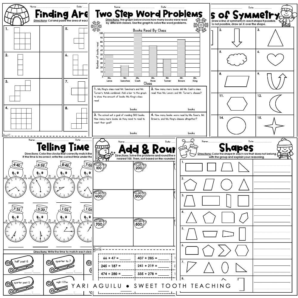 3rd Grade Math Review Worksheet Worksheets Worksheets