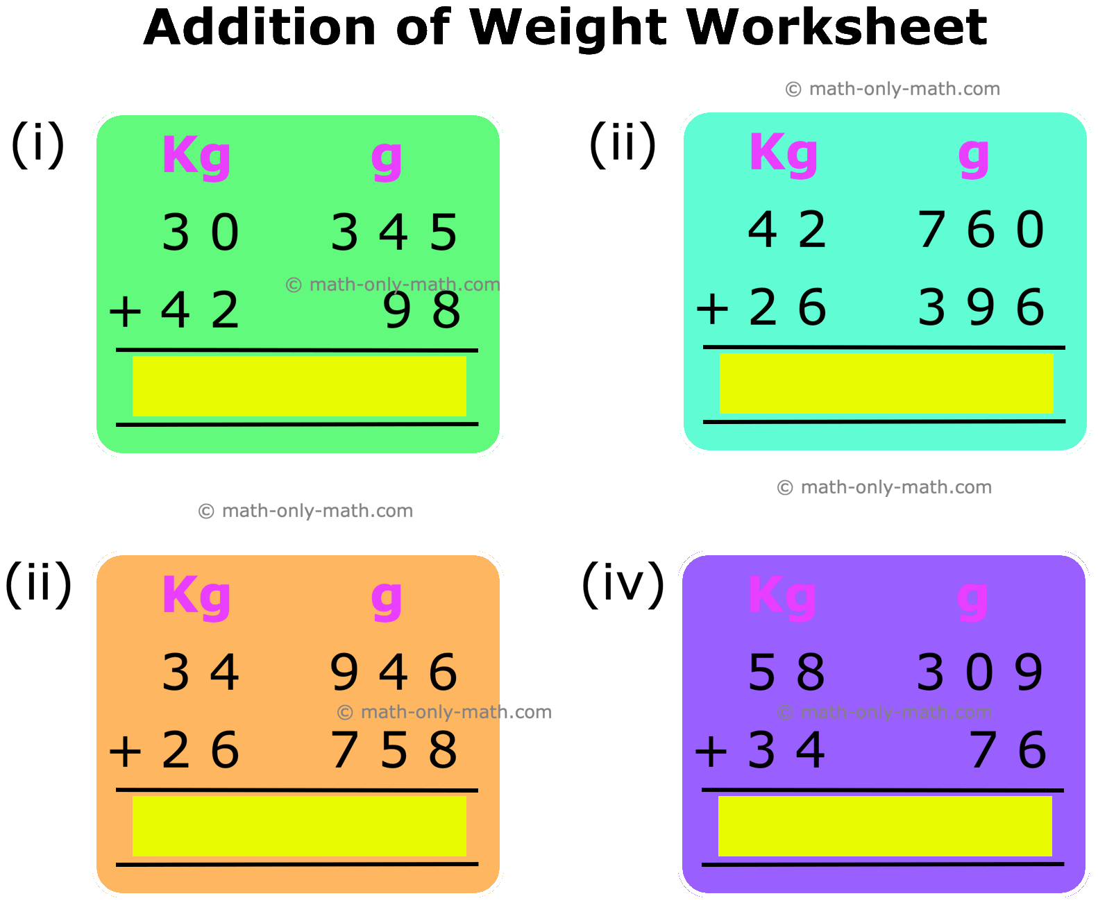 Worksheet On Addition And Subtraction Of Measuring Mass Word Problems Worksheet On Addition And Subtraction Of Measuring Mass Word Problems