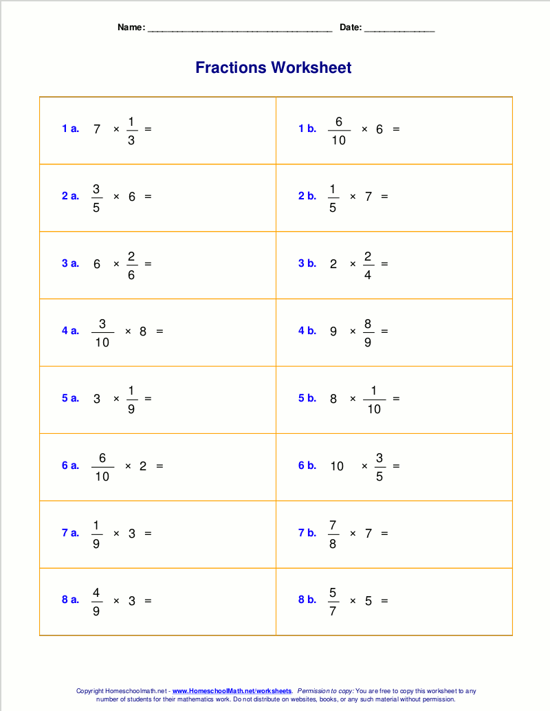 Worksheets For Fraction Multiplication Worksheets For Fraction Multiplication